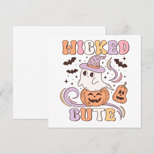 Wied Cute Halloween Kaart (Voorkant / Achterkant)