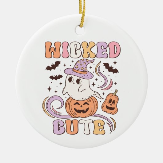 Wied Cute Halloween Keramisch Ornament (Voorkant)