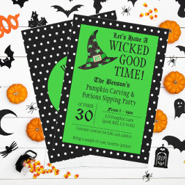 Wied Good Time Green Halloween Uitnodiging
