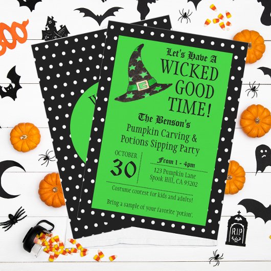 Wied Good Time Green Halloween Uitnodiging