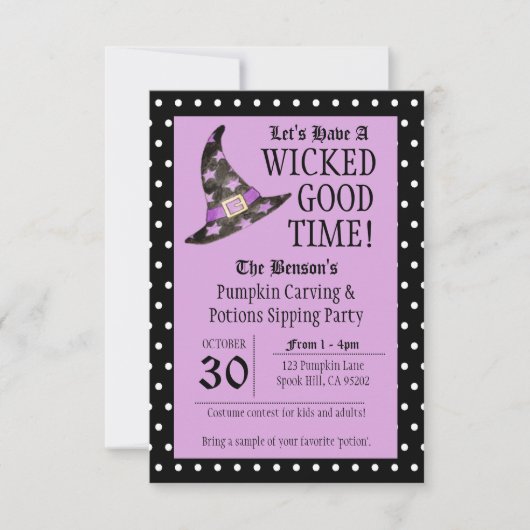 Wied Good Time Paarse Halloween Uitnodiging (Voorkant)