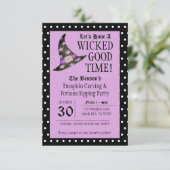 Wied Good Time Paarse Halloween Uitnodiging (Staand voorkant)