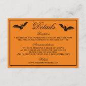 Wied Halloween Oranje Black Gothic Wedding Informatiekaartje (Voorkant)