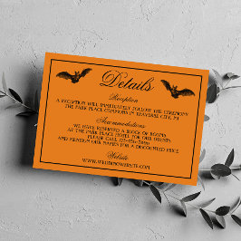 Wied Halloween Oranje Black Gothic Wedding Informatiekaartje