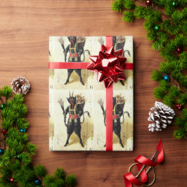 Wied Krampus Scary Demon Holiday Kerstmis Cadeaupapier