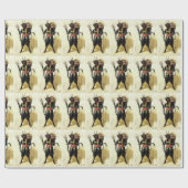 Wied Krampus Scary Demon Holiday Kerstmis Cadeaupapier (Vlak)