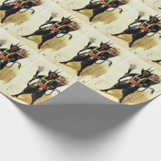 Wied Krampus Scary Demon Holiday Kerstmis Cadeaupapier (Hoek)