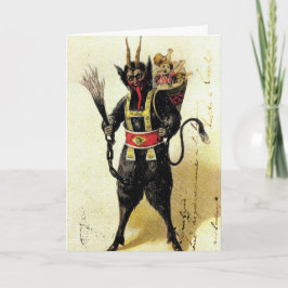 Wied Krampus Scary Demon Holiday Kerstmis Feestdagen Kaart
