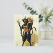 Wied Krampus Scary Demon Holiday Kerstmis Feestdagenkaart (Staand voorkant)