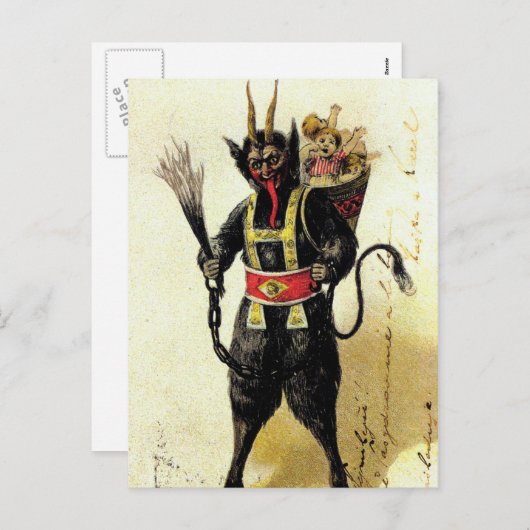 Wied Krampus Scary Demon Holiday Kerstmis Feestdagenkaart (Voorkant / Achterkant)