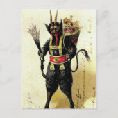 Wied Krampus Scary Demon Holiday Kerstmis Feestdagenkaart (Voorkant)