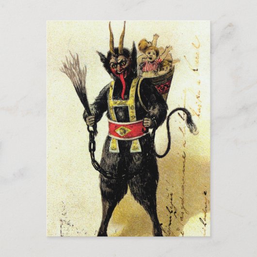 Wied Krampus Scary Demon Holiday Kerstmis Feestdagenkaart (Voorkant)
