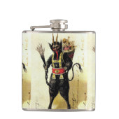 Wied Krampus Scary Demon Holiday Kerstmis Heupfles (Voorkant)