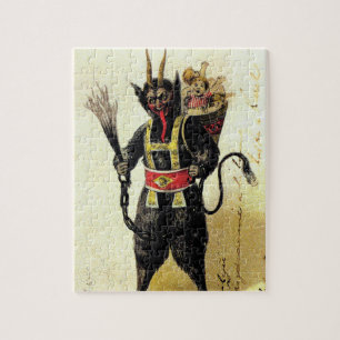 Wied Krampus Scary Demon Holiday Kerstmis Legpuzzel