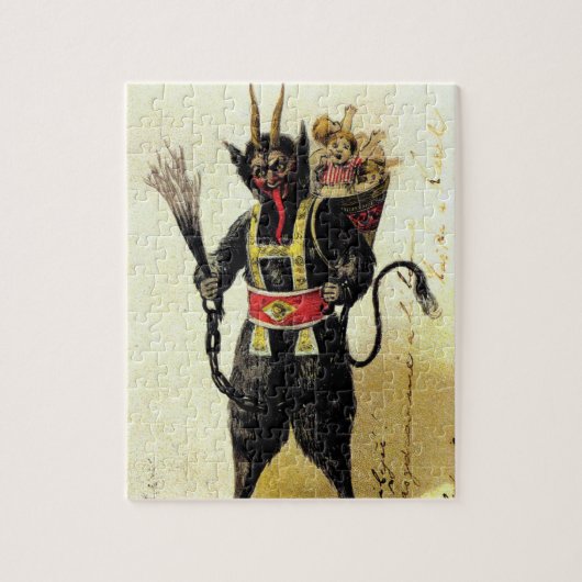 Wied Krampus Scary Demon Holiday Kerstmis Legpuzzel (Verticaal)