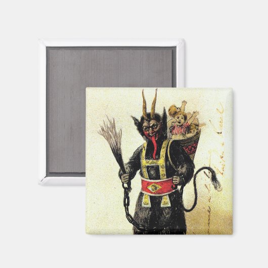 Wied Krampus Scary Demon Holiday Kerstmis Magneet (Voorkant / Achterkant)