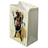 Wied Krampus Scary Demon Holiday Kerstmis Medium Cadeauzakje (Achterkant Gekanteld)