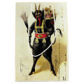 Wied Krampus Scary Demon Holiday Kerstmis Medium Cadeauzakje (Voorkant)