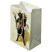 Wied Krampus Scary Demon Holiday Kerstmis Medium Cadeauzakje (Voorkant Gekanteld)
