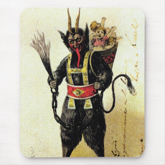 Wied Krampus Scary Demon Holiday Kerstmis Muismat (Voorkant)