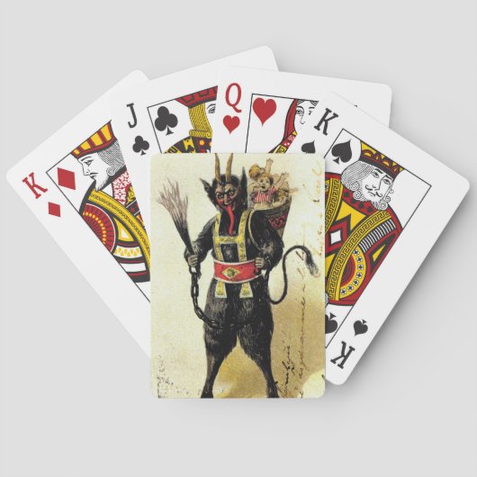 Wied Krampus Scary Demon Holiday Kerstmis Pokerkaarten (Achterkant)