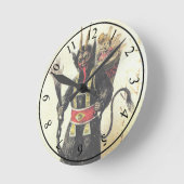 Wied Krampus Scary Demon Holiday Kerstmis Ronde Klok (Hoek)