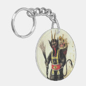 Wied Krampus Scary Demon Holiday Kerstmis Sleutelhanger (Voorkant Links)