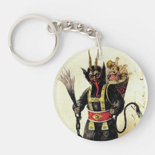 Wied Krampus Scary Demon Holiday Kerstmis Sleutelhanger (Voorkant)