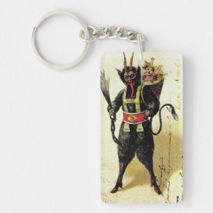 Wied Krampus Scary Demon Holiday Kerstmis Sleutelhanger