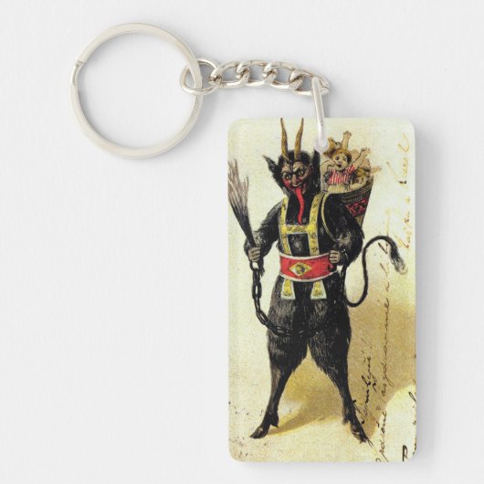 Wied Krampus Scary Demon Holiday Kerstmis Sleutelhanger (Voorkant)