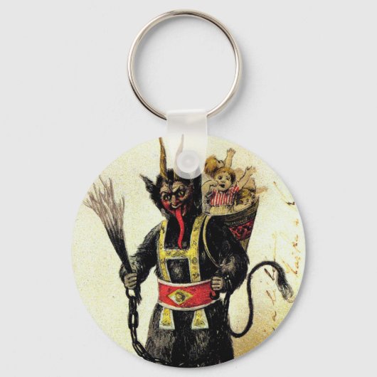 Wied Krampus Scary Demon Holiday Kerstmis Sleutelhanger (Voorkant)