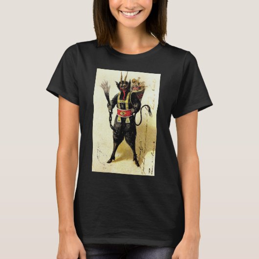 Wied Krampus Scary Demon Holiday Kerstmis T-shirt (Voorkant)