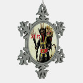 Wied Krampus Scary Demon Holiday Kerstmis Tin Sneeuwvlok Ornament (Links)