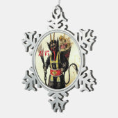 Wied Krampus Scary Demon Holiday Kerstmis Tin Sneeuwvlok Ornament (Rechts)