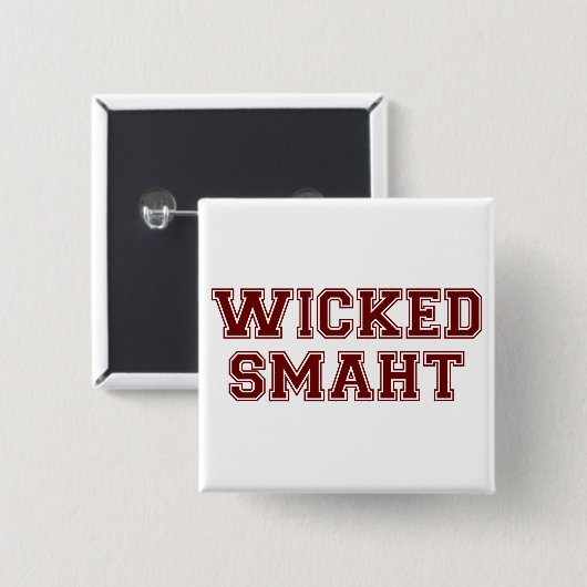 Wied Smart (Smaht) College Boston Vierkante Button 5,1 Cm (Voorkant /achterkant)