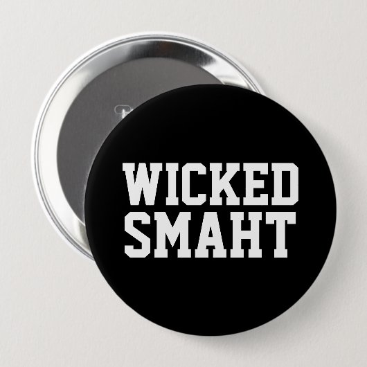 Wied Smart Smaht | Funny Boston Accent Ronde Button 4,0 Cm (Voorkant /achterkant)