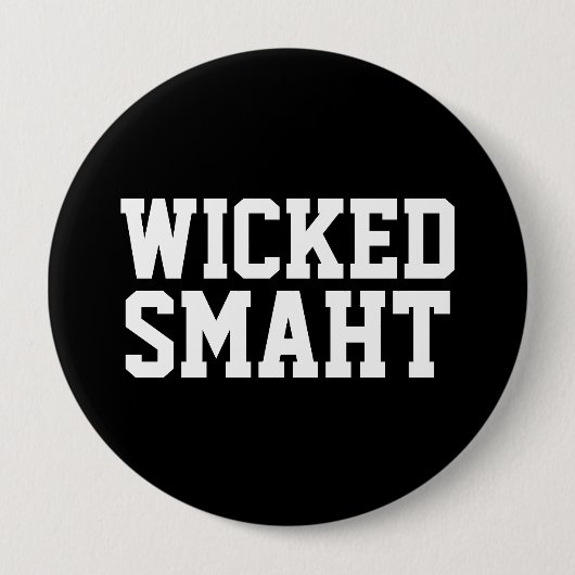 Wied Smart Smaht | Funny Boston Accent Ronde Button 4,0 Cm (Voorkant)