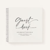 Wieden gastenboek natuurlijke crème minimaal moder notitieboek (Voorkant)