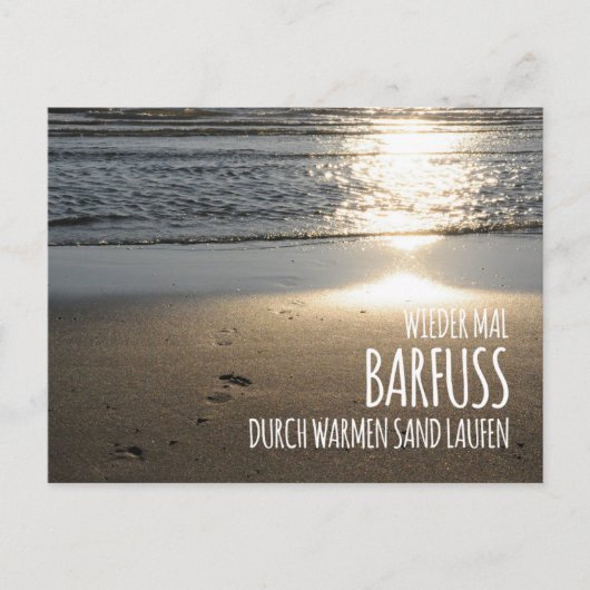 Wieder mal barfuß durch warmen Sand laufen Briefkaart (Voorkant)