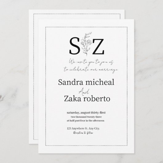 wieduitnodiging kaart (Voorkant / Achterkant)