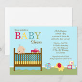 Wieg Baby shower Uitnodiging (Voorkant / Achterkant)