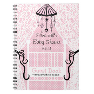 Wieg- en Lace Baby shower Guest Book- Notitieboek