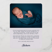 Wieg Fairy Waterverf foto peetmoeder voorstel Folie Uitnodiging (Achterkant)