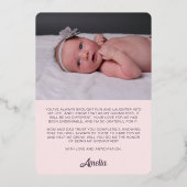 Wieg Fairy Waterverf foto peetmoeder voorstel Folie Uitnodiging (Achterkant)