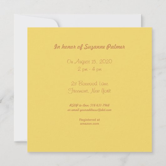 Wieg in kleurrijke baby shower uitnodiging (Achterkant)