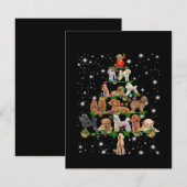 Wieg kerstboom met vlieglicht bedankkaart (Voorkant / Achterkant)