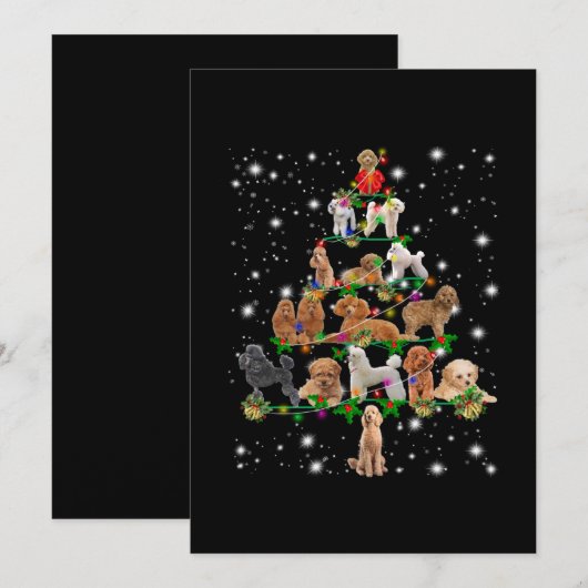 Wieg kerstboom met vlieglicht bedankkaart (Voorkant / Achterkant)