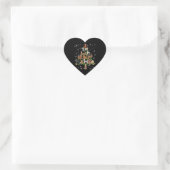 Wieg kerstboom met vlieglicht hart sticker (Tas)