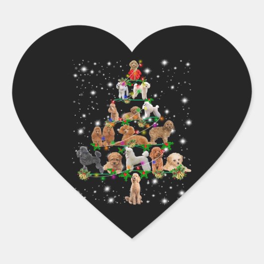 Wieg kerstboom met vlieglicht hart sticker (Voorkant)