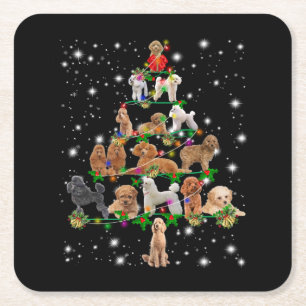 Wieg kerstboom met vlieglicht kartonnen onderzetters